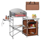 Aluminum Portable Camping Kitchen, Folding Cooking With 26" Tabletop, D.... Fixed Price $113.10.