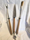 Vintage Mr Cheftender Ranger Bbq Set Of 3 Tools Wood Handle 19" Camping - Usa. Fixed Price $14.99.