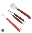 Grilling Bbq Tool Set Wooden Handles Spatula Fork Tongs Utensils Fathers. Fixed Price $13.59.