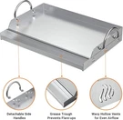 Universal Stainless Steel Bbq Griddle 18X12.5 Flat Top W/ Removable Handles. Fixed Price $79.99.