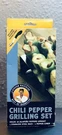 Steven Raichlen Stainless Steel Chili Pepper Slotted Grilling Rack & Corer Nib. Fixed Price $14.95.