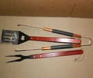 Bbq Grill Tool Set 19" Wooden Handles Stainless Steel. Fixed Price $10.25.