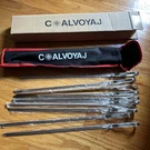 New 17 Bbq Stainless Steel Sticks Flat Blade Carry Pouch. Fixed Price $18.00.