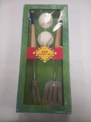 Hallmark Baseball Themed Bbq Utensil - Salt Pepper Spatula Fork Set. Nib.. Fixed Price $28.00.