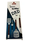 Father's Day Gift Bbq Grill Tools Set For Dad 4 Pcs Number 1 Tongs, Spa. Fixed Price $25.00.