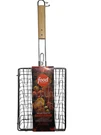 Food Network Stainless Steel Wood Large Grill Basket Flipper Lockable. Fixed Price $20.99.