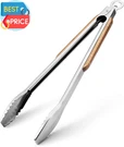 Wood-handled Grill Tongs, 19.5"/50CM Extra Long Bbq Heavy Duty Premium St. Fixed Price $24.86.