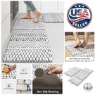 Versatile Kitchen Mats Set 2PC Anti-fatigue, Non-slip With Geometric Design. Fixed Price $54.59.