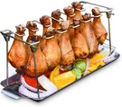 Chicken Leg Rack For Grill With Drip Tray - Easy To Use 12 Slots Wing. Fixed Price $23.28.