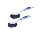 Superio Grill Brush With Long Handle, Steel Wool Scourer - Blue (2 Pack). Fixed Price $9.99.