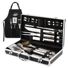 Heavy-duty Bbq Grill Tools Set With Case And Apron Perfect Gifts For Him. Fixed Price $39.22.