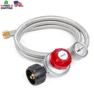 Gaspro 0-30 Psi Adjustable High Pressure Propane Regulator With Gauge, 5-FOOT. Fixed Price $44.97.