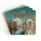 Visit Venice Italy, 4 Pc Cork Coaster Set, Travel Decor, Home Bar Gift. Fixed Price $21.87.
