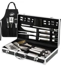 Kaluns 21-PC Bbq Tools Set W/ Case Stainless Steel Grilling Accessories. Fixed Price $49.99.