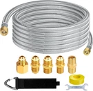 12FT Stainless High Pressure Braided Propane Hose Extension With Conversion Coup. Fixed Price $34.75.