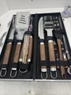 Romanticist 20PC Stainless Steel Grilling Set Wood Handles Aluminum Carry Case. Fixed Price $15.00.