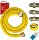1/2" Od 72" (6FT) Universal Gas Flex Connector Kit, Safeguard Yellow Coated.... Fixed Price $44.99.
