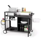 Outermust Outdoor Grill Cart With Fryer And Cabinet, Movable Fish Sta. Fixed Price $308.44.