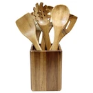 Tablecraft Elements 6PC Acacia Kitchen Utensil Set With Holder. Fixed Price $24.95.