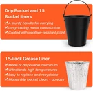 Drip Bucket & 15-PACK Disposable Foil Liner For Oklahoma Joe Grill Grease. Fixed Price $24.37.