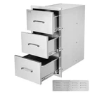 Outdoor Kitchen Drawers 16" X 28.5" 20.5" D, Flush Mount Triple Access Bbq. Fixed Price $248.08.