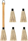 Long Handle Bbq Basting Mop With 4 Extra Replacement Heads For Grilling. Fixed Price $21.75.