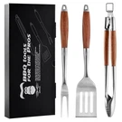 Bbq Grilling Tools Set Stainless Steel Heavy Duty Rose Wood Handle. Fixed Price $68.31.