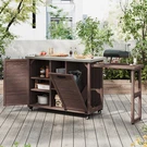 78.3" Outdoor Kitchen Island Bar Cart W/ Foldable Grill Table For Lawn & Garden. Fixed Price $303.99.