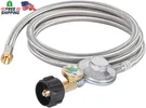 Gassaf 6FT Propane Regulator Hose With Gauge, Grill QCC1 Connecti. Fixed Price $46.65.