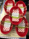 New 5X Set Of 4 Charcoal Companion Plastic Serving Baskets And Liners , Red. Fixed Price $29.99.