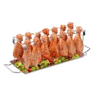 Amozo Chicken Leg Rack For Grill With Drip Tray - Easy To Use 14 Slots Chicke.... Fixed Price $18.22.