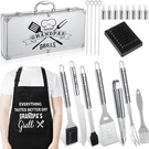 Fathers Day Grill Tool Set Gifts For Grandpa Bbq Accessories 21PC Heavy. Fixed Price $70.92.