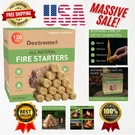 All-weather Fire Starters 120 Pcs Natural Wood For Easy Lighting. Fixed Price $44.79.