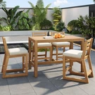 Rustic Patio Dining Set Table Chairs Bar Solid Wood Pool Backyard Porch. Fixed Price $625.99.