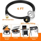 4 Ft Pressure Propane Regulator With Hose, QCC1 3/8" Female Flare For Gas Grill. Fixed Price $17.99.