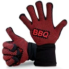 Nutrichef Non-slip Cooking Gloves-universal Size & FLEXIBLE-BLACK/RED-2PCS. Fixed Price $23.99.