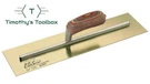 Kraft Tool 16"X5" Elite Series Star Golden Stainless Steel Trowel Wood Handle. Fixed Price $84.00.