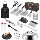 31PCS Flat Top Grill Accessories Set W/ Spatulas Griddle Press Basting Cover. Fixed Price $47.07.