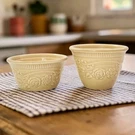 Vtg Taylor Smith & Oven Serve Ware Yellow Ramekin Custard Cup Set Read. Fixed Price $12.79.