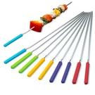 Grill With Silicone Handle, 16" Long Kebab Skewers, 10 Pack Reusable .... Fixed Price $18.14.