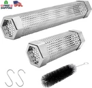 Pellet Smoker Tube Set, 6" & 12" Stainless Steel Bbq Wood With Brush. Fixed Price $14.93.