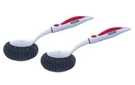 Superio Grill Brush With Long Handle, Steel Wool Scourer - Red (2 Pack). Fixed Price $12.99.