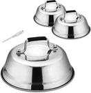 Cheese Melting Dome Set Of 3, Hasteel Stainless Round Basting Steaming Cov. Fixed Price $29.95.