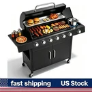 Heavy Duty 6 Burner Gas Grill, Stainless Steel, Cast Iron Grates, Porcelain Lid. Fixed Price $276.83.