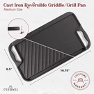 Cuisinel Cast Iron Dual Handle Flat Skillet Griller Pan CGPD-16-9. Fixed Price $29.81.
