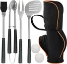 Poligo Golf Club 7PCS Rubber Handle Grill Tool Set -spatula Bbq Gifts. Fixed Price $31.99.