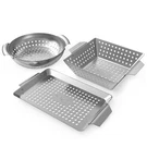 Onlyfire 3 Pack Grill Baskets Stainless Steel Perforated Vegetable Pans. Fixed Price $47.34.