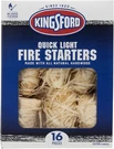 Kingsford Quick Light Fire Starters Natural Hardwood Pack (16 Pieces) New. Fixed Price $10.00.