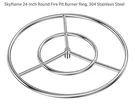 Skyflame 24-INCH Round Fire Pit Burner Ring, 304 Stainless Steel. Fixed Price $58.00.