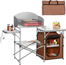 Aluminum Portable Camping Kitchen, Folding Cooking With 26" Tabletop, Deta. Fixed Price $104.97.